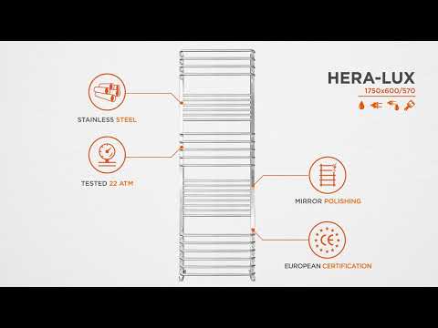 Водяной полотенцесушитель Mario Гера-Люкс 1.2.0504.03.P (4820111352234, 1750x600, хром/сатин/белый глянец/черный матовый/золото/бронза)