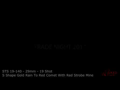 39. STS19-140-29mm-19 shot- S Shape Gold Rain To Red Comet With Red Strobe Mine