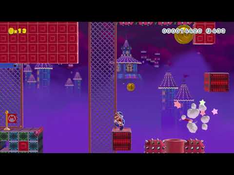Red Stop Blue Stop Station (Super Mario Maker 2)