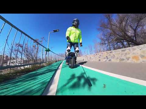 It's spring outside . First ride on electric unicycle!