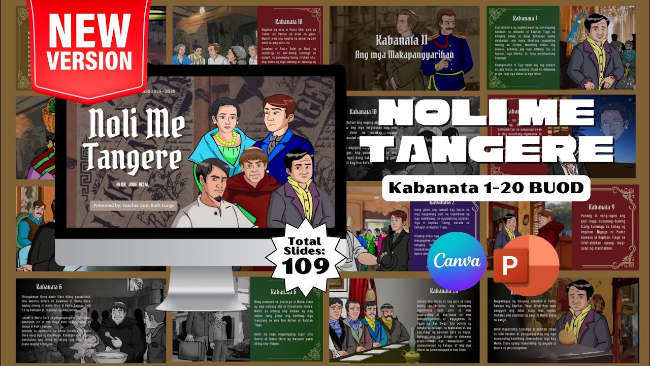 Noli Me Tangere PowerPoint Presentation Templates Kabanata 1-20 Buod New Version (PPT)