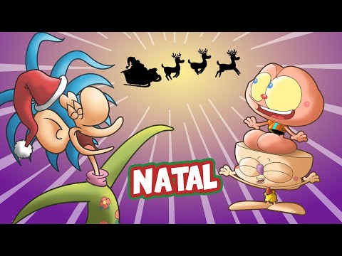 Capa de Homem Coberta encontra Mongo e Drongo no desenho animado especial de Natal, coitado do Papai Noel!