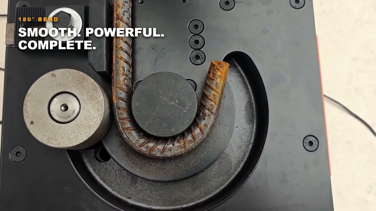 RB-25 heavy-duty tabletop rebar bender demonstration video
