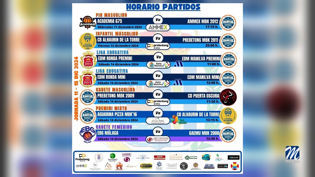 Agenda deportiva – 13 diciembre 2024