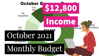 October 2021 Budget with Me | $12,800 Income | Annual Goals Check-In