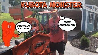 Time to change the blades. Kubota 60" mower deck blade Removal & replacement.
