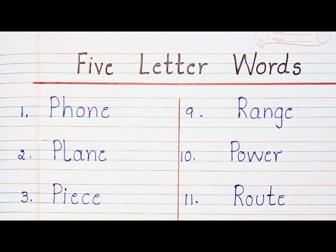 Five Letter Words  ||  70 Five Letter Words