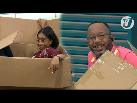 Cardboard Box Race Challenge Neville Bell & Simone Clarke Cooper TVJ Smile Jamaica