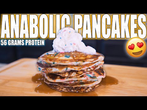 ANABOLIC FUNFETTI PANCAKES | High Protein Bodybuilding Rainbow Pancake Recipe