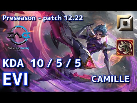 【KRサーバー/M1】DFM Evi カミール(Camille) VS フィオラ(Fiora) TOP - Patch12.22 KR Ranked【LoL】