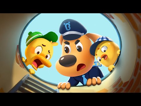 Police Officer Rescues Baby Underground | Safety Cartoon | Kids Cartoon | Sheriff Labrador
