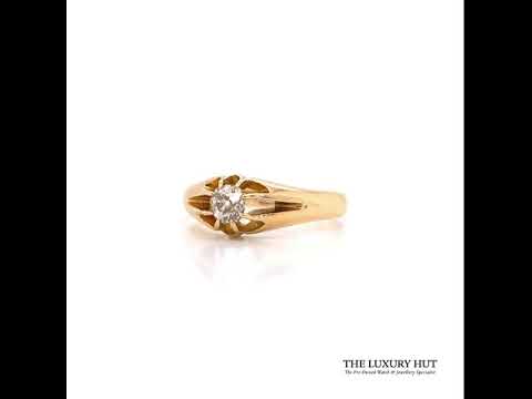 18CT GOLD .30CT OLD CUT VINTAGE DIAMOND RING