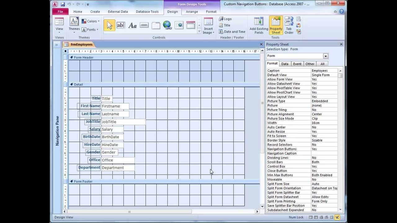 Access Forms Masterclass 1 - Custom Navigation Buttons