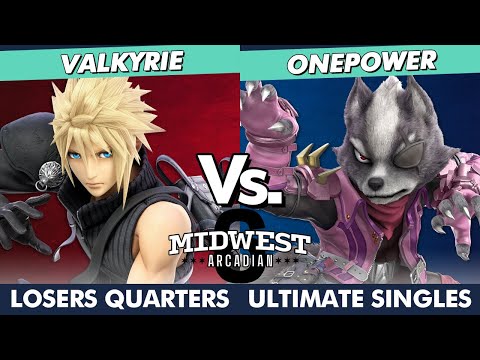 Midwest Arcadian 6 Losers Quarters - VALKYRIE (Cloud) Vs. OnePower (Wolf, Diddy Kong) SSBU Ultimate