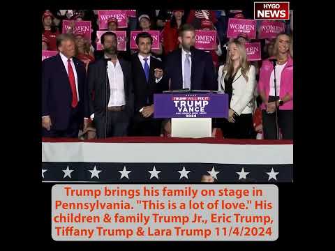Trump brings his family Trump Jr., Eric Trump, Tiffany Trump & Lara Trump on stage, lot of love