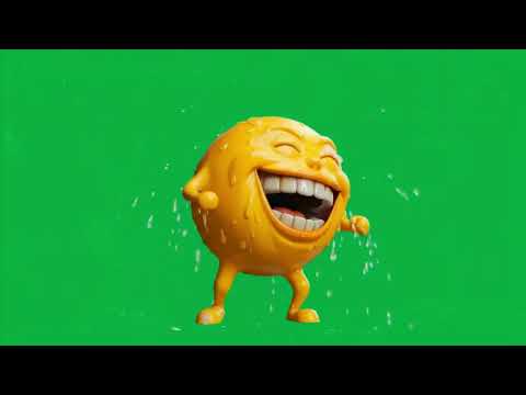 The happy smiley face is sweating 4k green screen #funnyemoji