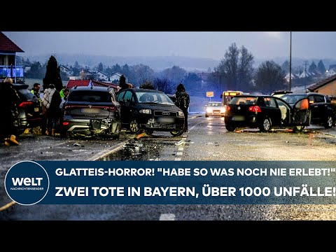 DEUTSCHLAND: Blitzeis-Horror! "Habe so was noch nie erlebt!" Zwei Tote in Bayern, über 1000 Unfälle!