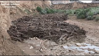 MONSTER flash flood, debris flow in Johnson Canyon, Utah on July 16, 2018!