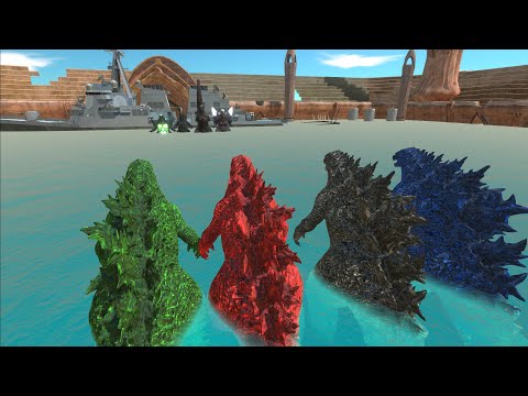 TEAM GODZILLA 2021 VS TEAM SUPER GODZILLA - Animal Revolt Battle Simulator