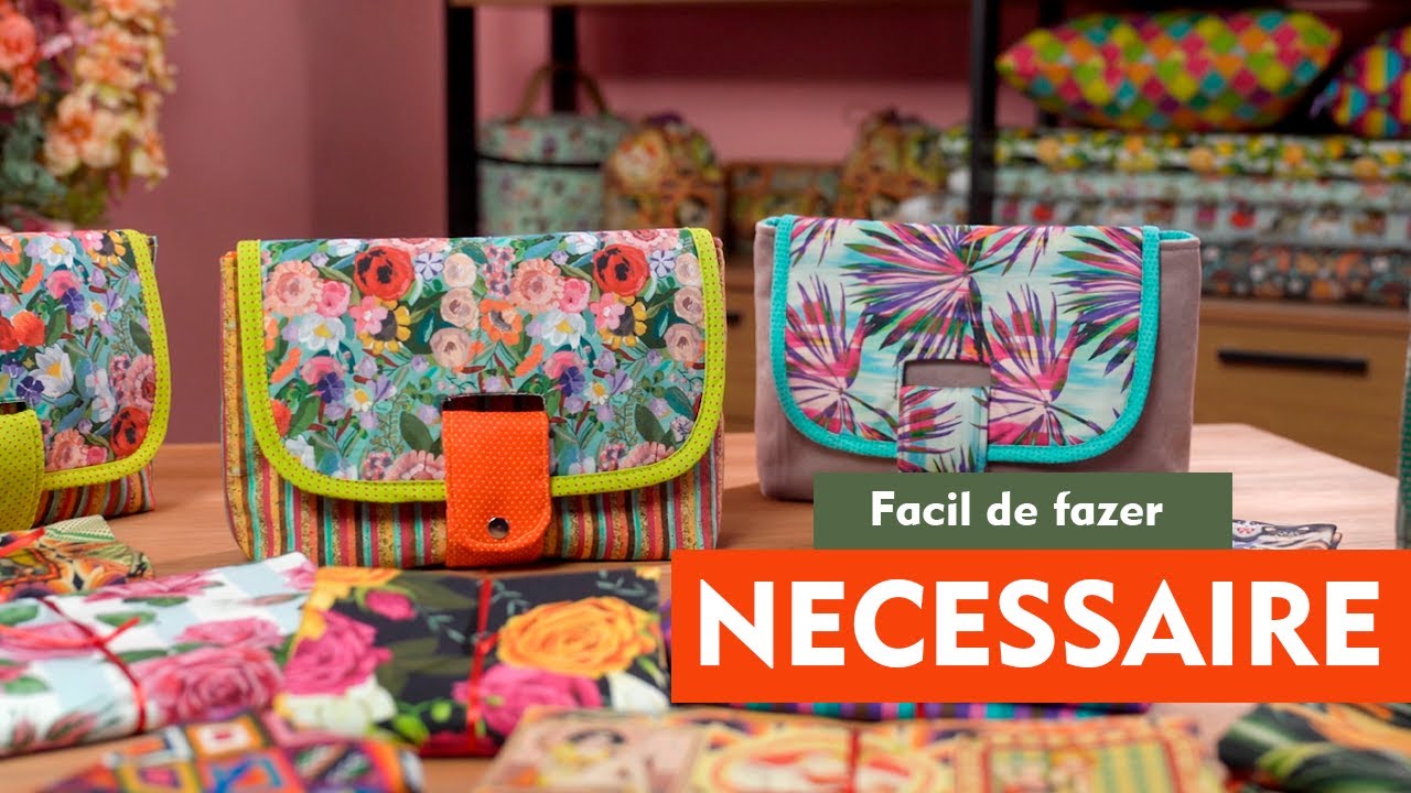 Como Fazer uma Necessaire Com Tecido Tricoline