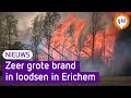 Zeer grote brand in loodsen pompoenenbedrijf in Erichem