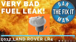2012 LAND ROVER LR4 FUEL LEAKING FROM TOP OF GAS TANK - REPLACE CRACKED PLASTIC TANK CAP FILTER -DIY