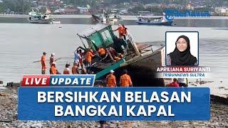 Aksi Bersih-bersih Kapal Teluk Kendari Sultra, Petugas Bongkar Pakai Linggis hingga Senso