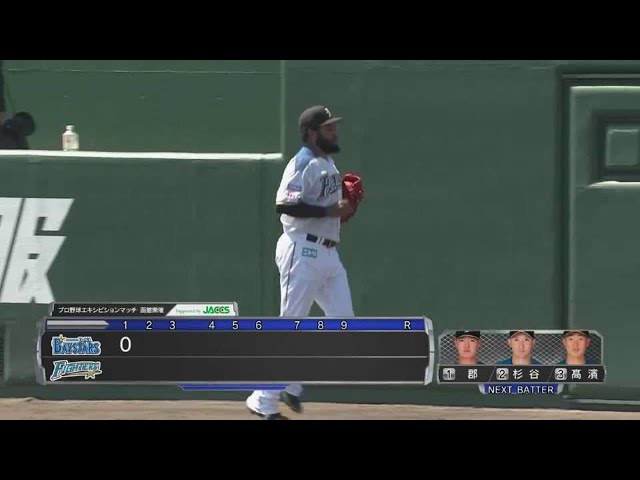 【1回表】ファイターズ・R.ロドリゲス 鋭いライナーをジャンピングキャッチ!! 2021/8/6 F-DB(エキシビションマッチ)
