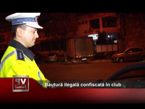Băutură ilegală confiscată în club