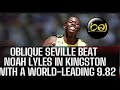 Olblique Seville of Jamaica defeats Noah Lyles from the United States in the men’s 100m finals |
