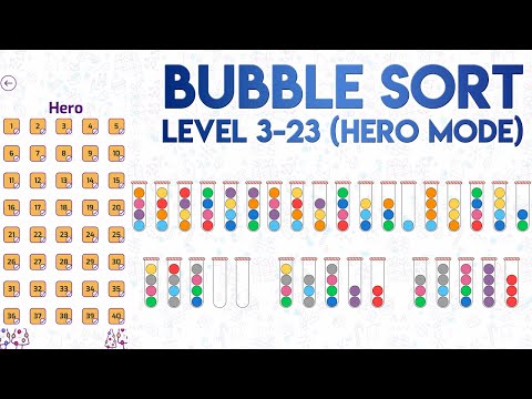 Bubble Sort 3-23 Solution of Level 23 in Hero Mode [SOLVED]
