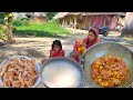 Delicious Village Style Dry Prawns Masala Curry With Water Rice Dry Fish Cooking And Eating