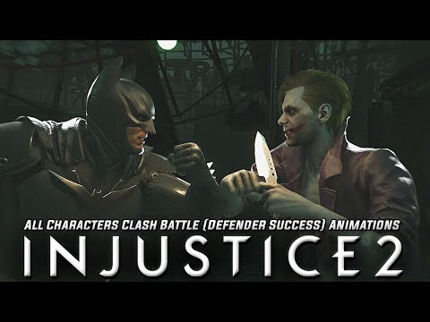 Injustice 2 - Every Character With All Clashes (Defender Success) Animations
