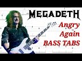 Megadeth Angry Again BASS TABS Cover Tutorial Lesson