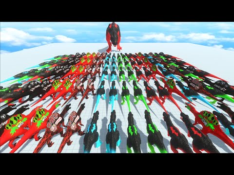 ALL COLOR CARNIVORE DINOSAURS & HERBIVORE DINOSAURS DEATH RUN - Animal Revolt Battle Simulator