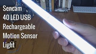 Sencam 40 LED USB Rechargeable Motion Sensor Cupboard Light Unboxing