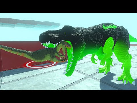GREEN BATMAN T-REX DEATH CLIMB - Animal Revolt Battle Simulator