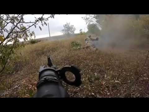 Ukrainian soldiers launching a Konkurs ATGM on Russian Tanks