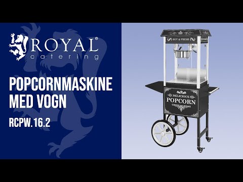 Produktvideo - Popcornmaskine med vogn - retrodesign - sort