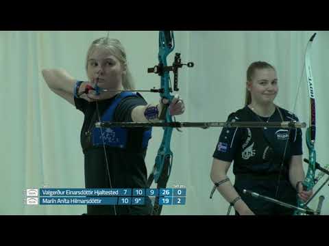 Marin vs Valgerdur Recurve Women Gold finals Icelandic National Indoor Championships 2021
