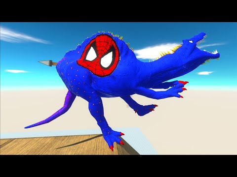 SPIDERMAN SPINOSAURUS vs CROSSBOW TRAP CHALLENGE - Animal Revolt Battle Simulator