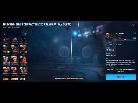 Marvel Future Fight  - Falcon Tier 3 (Black Friday Free Tier 3)