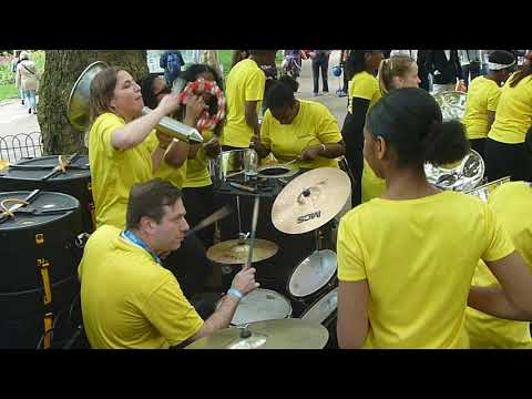 Pan Nation Steel Orchestra playing at the BUPA Westminster Mile event 2015