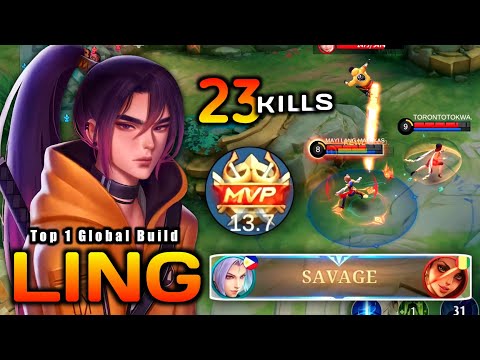 23 KILLS + SAVAGE!! LING STREET PUNK - Build Top 1 Global Ling Gameplay ~ MLBB