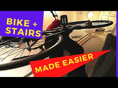 Easier way to carry a bike up stairs