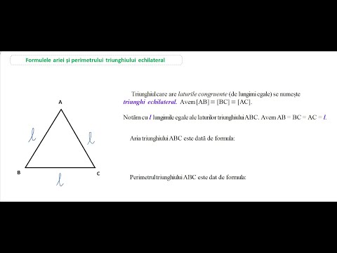 Formulele ariei si perimetrului triunghiului echilateral