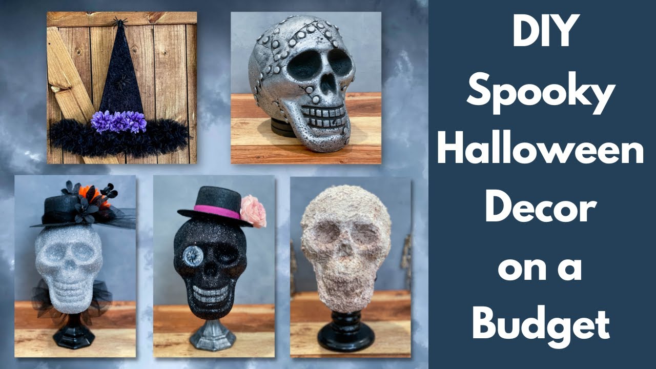 DIY Halloween Decor/Skull Decor/Spooky Halloween Decor/Dollar Tree DIY