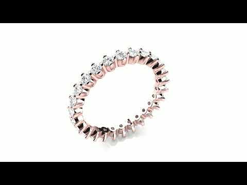 Bar Setting 18K Rose Gold Eternity Diamond Ring 1.30 ct
