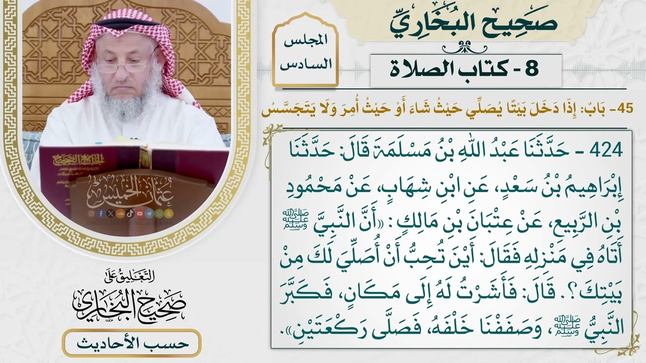 [424] حديث: أين تحب أن أصلي لك من بيتك [كتاب الصلاة]