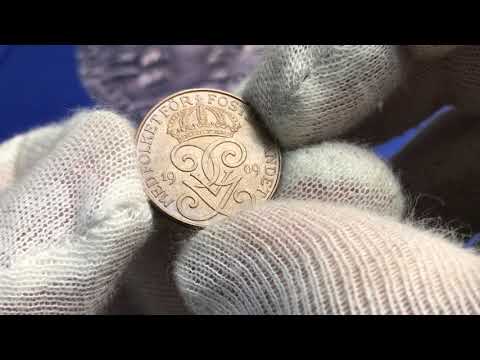 Gustav V - 2 Öre 1909 - Ett ocirkulerat toppexemplar från Roberto Delzanno Mynthandel